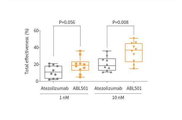 Atezolizumab 대비 우월한 종양살상효과